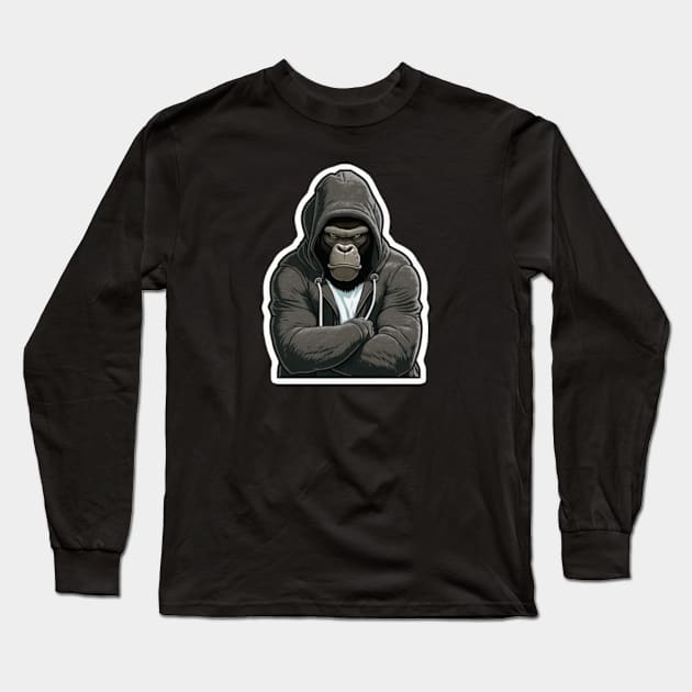 Shades of Toughness - Cool Gorilla Long Sleeve T-Shirt by teehood